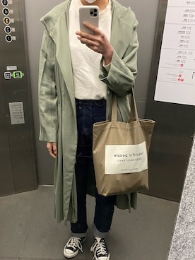 「大学生コーデ」｜「アイテム（その他アウター）」を使った、n a n a m i さん（レディース・165cm）の春コーディネート