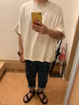 「mercibeaucoup,（メルシーボークー）のアイテム（トップス）」を使った、sayさん（メンズ・155cm）の夏コーディネート