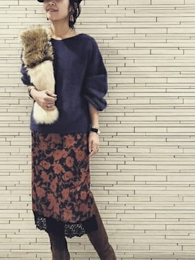 「pelleterno（ペレテルノ）のアイテム（ブーツ）」を使った、mai  mabuchiさん（レディース・158cm）の秋コーディネート