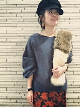 「Casselini（キャセリーニ）のアイテム（キャスケット）」を使った、mai  mabuchiさん（レディース・158cm）の秋コーディネート