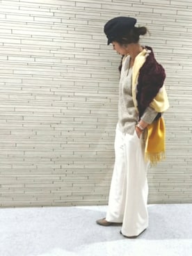 「RIVEDROITE」｜「アイテム（帽子）」を使った、mai  mabuchiさん（レディース・158cm）の秋コーディネート