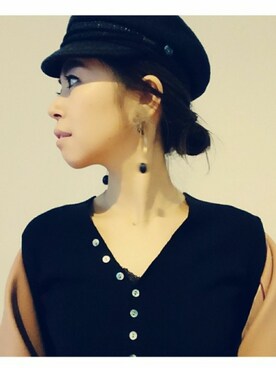 「RIVEDROITE」｜「アイテム（帽子）」を使った、mai  mabuchiさん（レディース・158cm）の秋コーディネート