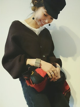 「RIVEDROITE」｜「アイテム（帽子）」を使った、mai  mabuchiさん（レディース・158cm）の冬コーディネート