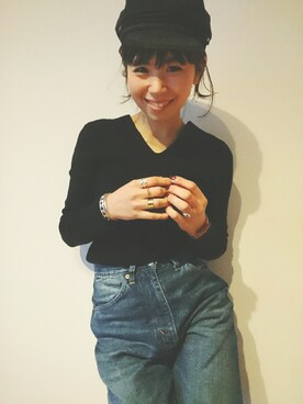 「RIVEDROITE」｜「アイテム（帽子）」を使った、mai  mabuchiさん（レディース・158cm）の冬コーディネート