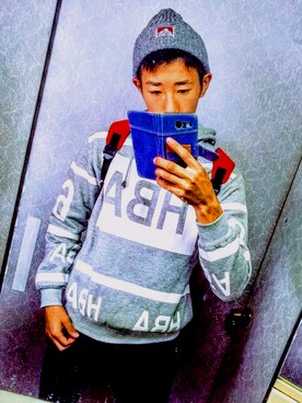 「HBA（フードバイエアー）のアイテム」を使った、ななせいさん（メンズ・172cm）の秋コーディネート