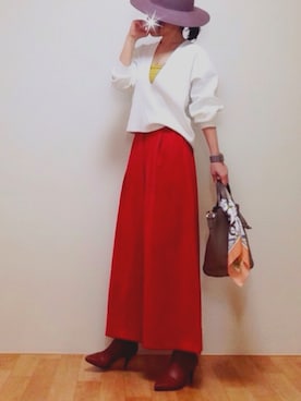 「NETSTAR（ネットスター）のアイテム（パンツ）」を使った、minmin08_さん（レディース・160cm）の冬コーディネート