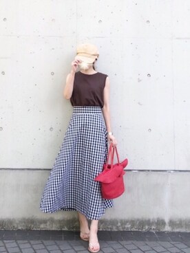 「キャップ女子」｜「アイテム（ビーチサンダル）」を使った、minmin08_さん（レディース・160cm）の夏コーディネート