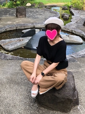 「coca（coca）（コカ）のアイテム（ハンチング/ベレー帽）」を使った、minmin08_さん（レディース・160cm）の夏コーディネート
