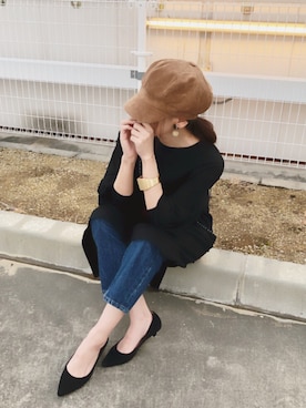 「ハイウエストストレートジーンズ」｜「アイテム（ワンピース/ドレス）」を使った、minmin08_さん（レディース・160cm）の秋コーディネート