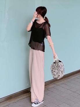 「シースルー」｜minmin08_さん（レディース・160cm）の夏コーディネート