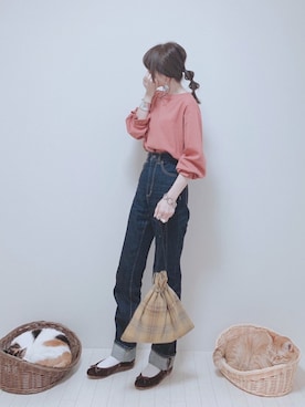 「reca（レカ）のアイテム（ショルダーバッグ）」を使った、minmin08_さん（レディース・160cm）の秋コーディネート