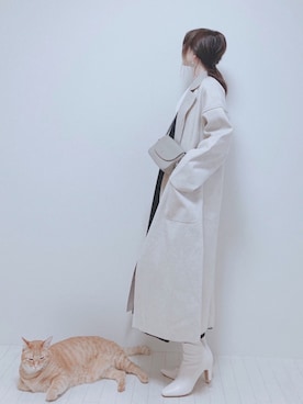 「キャミワンピ」｜「アイテム（チェスターコート）」を使った、minmin08_さん（レディース・160cm）の秋コーディネート