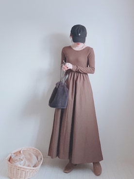 「夢展望（ユメテンボウ）のアイテム（ワンピース/ドレス）」を使った、minmin08_さん（レディース・160cm）の秋コーディネート
