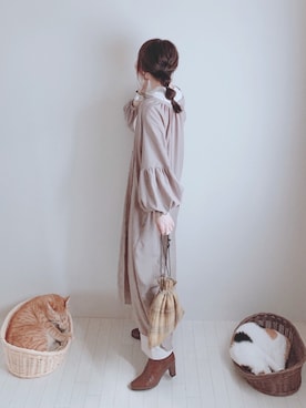 「リブT」｜「アイテム（その他）」を使った、minmin08_さん（レディース・160cm）の秋コーディネート