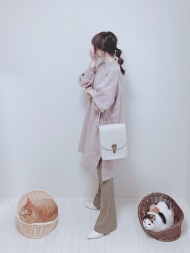 「coca（coca）（コカ）のアイテム（ノーカラーコート）」を使った、minmin08_さん（レディース・160cm）の秋コーディネート