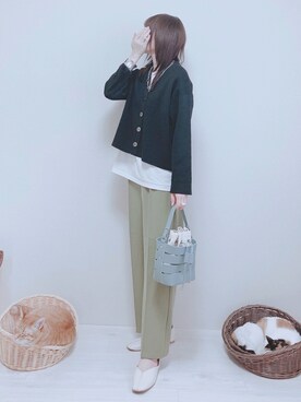 「ピスタチオ」｜「アイテム（トレンチコート）」を使った、minmin08_さん（レディース・160cm）の春コーディネート