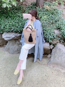 「ピスタチオ」｜「アイテム（トレンチコート）」を使った、minmin08_さん（レディース・160cm）の春コーディネート