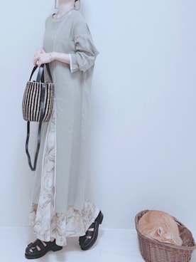 「パイピングコート」｜「アイテム（ワンピース/ドレス）」を使った、minmin08_さん（レディース・160cm）の春コーディネート