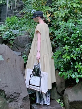 「Futier land（フューティアランド）のマーブル柄プリーツワイドパンツ（その他パンツ）」を使った、minmin08_さん（レディース・160cm）の春コーディネート