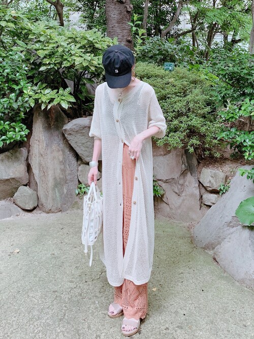 GRL（グレイル）の「透かし編みトップスXパンツニット