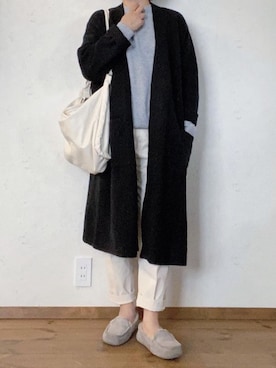 「白パンツコーデ」｜「アイテム（ワンピース/ドレス）」を使った、juneさん（レディース・161cm）の春コーディネート