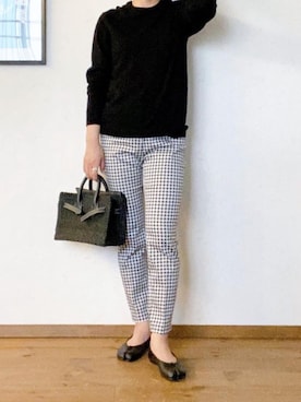 「SEA（シー）のアイテム（かごバッグ）」を使った、juneさん（レディース・161cm）の春コーディネート