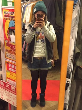 「PENFIELD USA（ペンフィールドユーエスエー）のアイテム（パーカー）」を使った、春空さん（レディース・152cm）の秋コーディネート