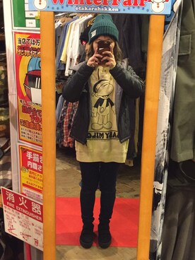 「WILD THINGS（ワイルドシングス）のアイテム（ダウンジャケット/コート）」を使った、春空さん（レディース・152cm）の秋コーディネート