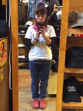 「YAMANE（ヤマネ）のアイテム」を使った、春空さん（レディース・152cm）の夏コーディネート