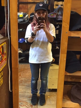 「CALEE（キャリー）のアイテム（キャップ）」を使った、春空さん（レディース・152cm）の夏コーディネート