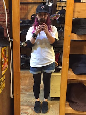 「CALEE（キャリー）のアイテム（キャップ）」を使った、春空さん（レディース・152cm）の夏コーディネート