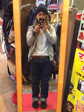 「PENFIELD USA（ペンフィールドユーエスエー）のアイテム（パーカー）」を使った、春空さん（レディース・152cm）の秋コーディネート