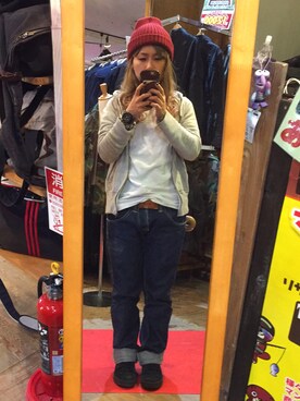 「KIN（キン）のアイテム」を使った、春空さん（レディース・152cm）の冬コーディネート