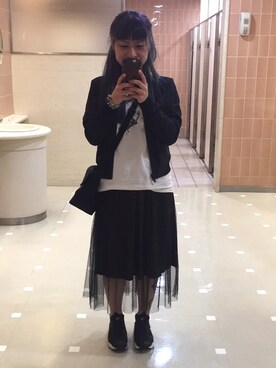 「アイテム（ナイロンジャケット）」を使った、春空さん（レディース・152cm・30代）の春コーディネート