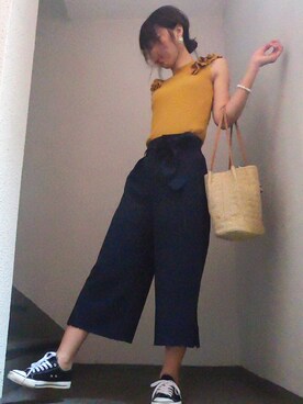 「WILLSELECTION（ウィルセレクション）のアイテム（パンツ）」を使った、megumiさん（レディース・165cm）の夏コーディネート