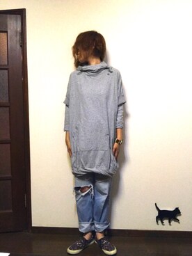 「アイテム（スリッポン、その他）」を使った、tocoさん（レディース・161cm）の秋コーディネート