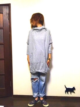 「アイテム（スリッポン、その他）」を使った、tocoさん（レディース・161cm）の秋コーディネート