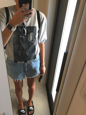 「MOUSSY（マウジー）のアイテム（リング、シルバー系）」を使った、ACHAMOさん（レディース・166cm）の夏コーディネート