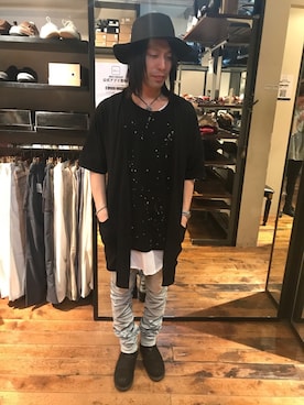 「HVC（エイチブイシー）のアイテム（帽子）」を使った、GGD町田店さん（メンズ・172cm）の春コーディネート