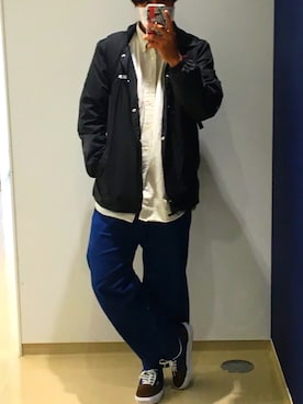 「エクストララージ」｜「アイテム（ナイロンジャケット）」を使った、ゆーまさん（メンズ・180cm）の秋コーディネート