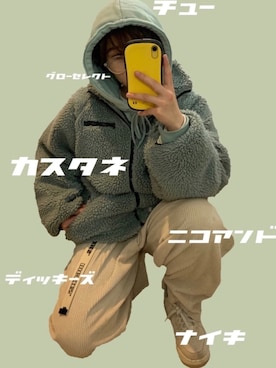 「chuu（チュー）のアイテム（パーカー）」を使った、いくら【相互】さん（レディース・164cm）の冬コーディネート