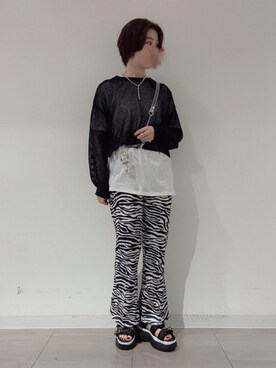 「WEGO（ウィゴー）のY字ネックレス(柄1)（ネックレス、シルバー系）」を使った、いくら【相互】さん（レディース・164cm）の春コーディネート