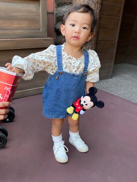 「BASE（ベース）のアイテム」を使った、みはるとママさん（キッズ・90cm）の春コーディネート