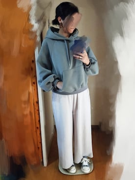 「しまむら（シマムラ）のアイテム（パンツ、ホワイト系）」を使った、memekirokuさん（レディース・170cm）の秋コーディネート