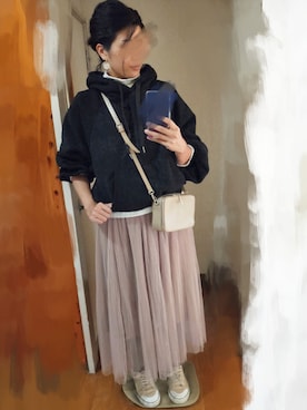 「しまむら（シマムラ）のアイテム（スカート、その他）」を使った、memekirokuさん（レディース・170cm）の冬コーディネート