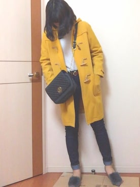 「アイテム（ダッフルコート）」を使った、a y a k aさん（レディース・167cm・10代）の秋コーディネート