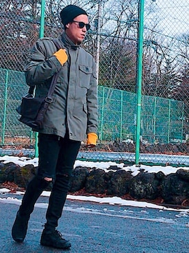 「ROLLA'S（ローラス）のアイテム（パンツ）」を使った、MASAHIDEさん（メンズ・180cm）の冬コーディネート