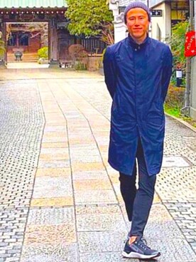 「やっぱりストリートが好き」｜「アイテム（ステンカラーコート）」を使った、MASAHIDEさん（メンズ・180cm）の冬コーディネート