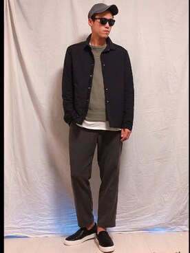 「ISAORA（イサオラ）のアイテム（テーラードジャケット）」を使った、MASAHIDEさん（メンズ・180cm）の冬コーディネート