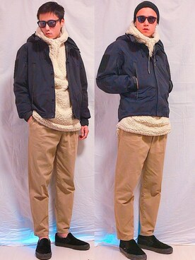 「ARC'TERYX（アークテリクス）のアイテム（ニットキャップ/ビーニー）」を使った、MASAHIDEさん（メンズ・180cm）の冬コーディネート